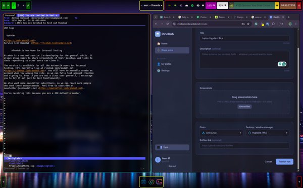 Custom Arch + Hyprland Rice